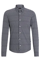 Slim-fit shirt printed performance-stretch material