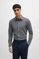 Slim-fit shirt printed performance-stretch material