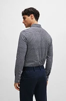 Slim-fit shirt printed performance-stretch material