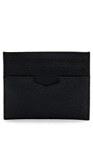 BOSS - Embossed-leather card holder with metal logo lettering