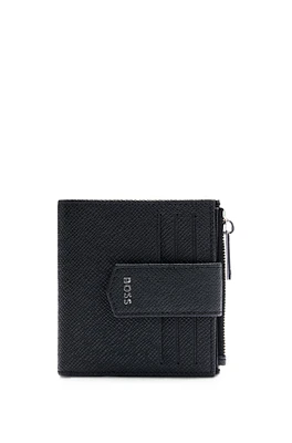 Embossed-leather wallet with polished silver hardware
