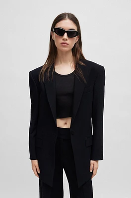 Longline oversize-fit jacket seersucker fabric