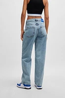 Relaxed-fit jeans bright-blue cotton denim