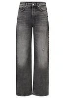 Vaqueros relaxed fit de denim desgastado gris