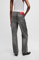 Vaqueros relaxed fit de denim desgastado gris