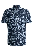 Slim-fit shirt printed cotton jersey