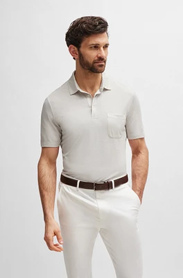 Regular-fit polo shirt silk and cotton