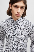 Slim-fit shirt printed cotton poplin