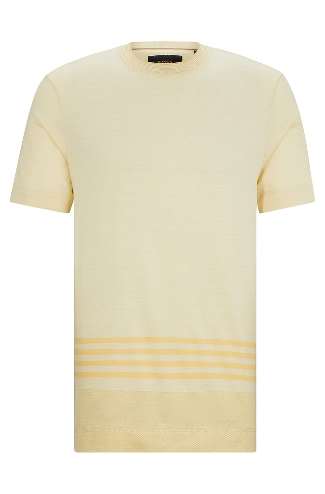 Camiseta de rayas en algodón y seda