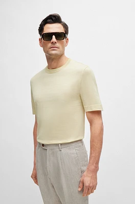 Stripe-detail T-shirt cotton and silk