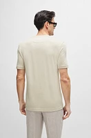 Cotton-silk regular-fit T-shirt with mixed structures