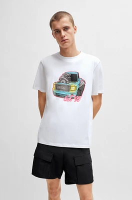 Relaxed-fit T-shirt cotton with car artwork