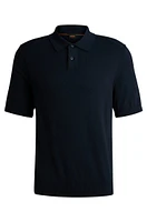 Short-sleeved polo sweater with embroidered logo