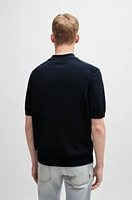 Short-sleeved polo sweater with embroidered logo