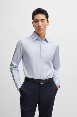 Slim-fit shirt structured stretch cotton