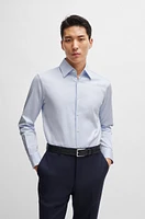 Slim-fit shirt structured stretch cotton