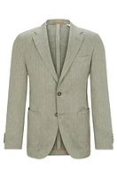 Slim-fit blazer herringbone linen and silk