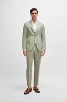 Slim-fit blazer herringbone linen and silk