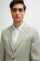 Slim-fit blazer herringbone linen and silk