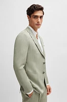 Slim-fit blazer herringbone linen and silk