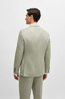 Slim-fit blazer herringbone linen and silk