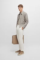 Slim-fit jacket herringbone linen and silk