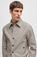 Slim-fit jacket herringbone linen and silk