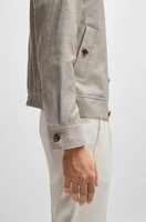 Slim-fit jacket herringbone linen and silk