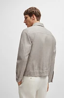 Slim-fit jacket herringbone linen and silk