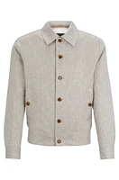 Slim-fit jacket herringbone linen and silk