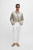 Slim-fit jacket herringbone linen and silk