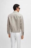 Slim-fit jacket herringbone linen and silk