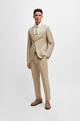 Slim-fit suit melange virgin wool and silk