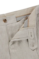 Relaxed-fit trousers herringbone linen and silk