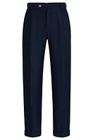 Relaxed-fit trousers herringbone virgin wool and linen