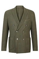 Slim-fit jacket wool, silk and linen