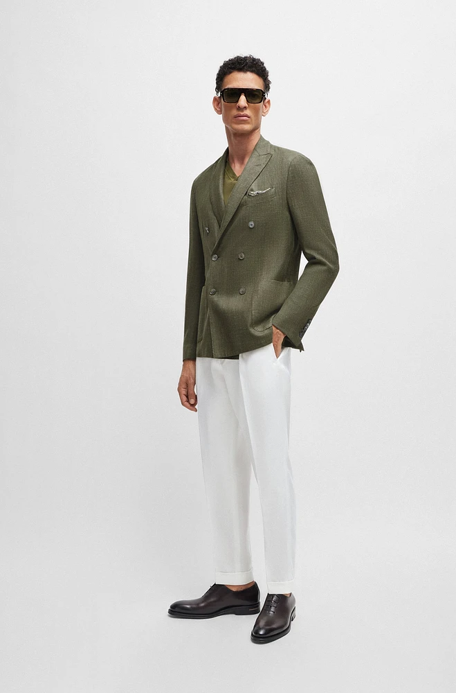 Slim-fit jacket wool, silk and linen