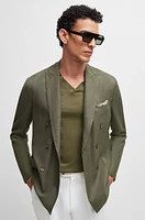 Slim-fit jacket wool, silk and linen