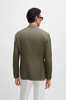 Slim-fit jacket wool, silk and linen