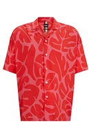 Relaxed-fit shirt seasonal print with camp collar