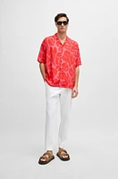 Relaxed-fit shirt seasonal print with camp collar