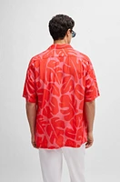 Relaxed-fit shirt seasonal print with camp collar