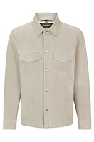 BOSS - Regular-fit shirt metis suede Light Beige