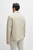 BOSS - Regular-fit shirt metis suede Light Beige