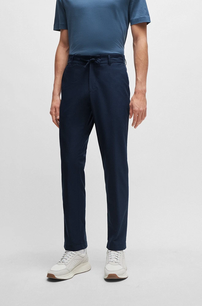 Slim-fit trousers wrinkle-resistant mesh