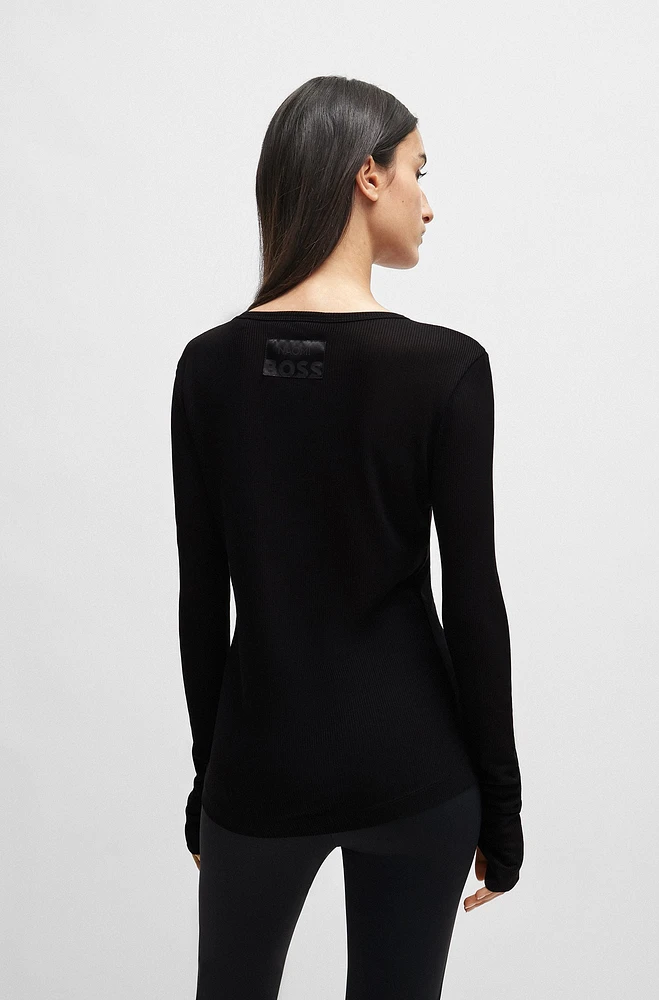 Naomi x BOSS ribbed long-sleeve top