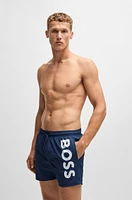 Contrast-logo swim shorts quick-drying fabric