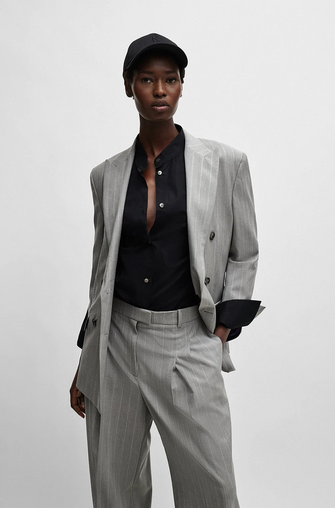 NAOMI x BOSS oversize-fit jacket pinstripe virgin wool