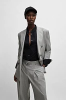 NAOMI x BOSS oversize-fit jacket pinstripe virgin wool