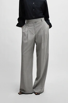 NAOMI x BOSS wide-leg trousers pinstripe virgin wool